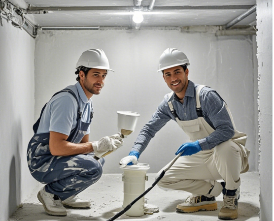 丙烯酸鹽噴膜防水材料施工技術,丙烯酸鹽防水噴涂施工指導,防水材料操作方法